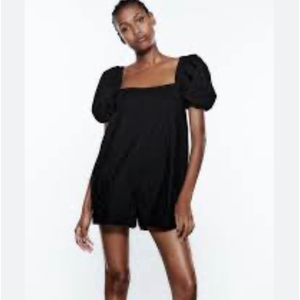 Zara romper shorts laced up back‎
